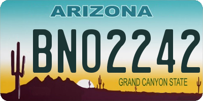 AZ license plate BNO2242
