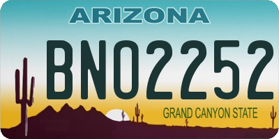 AZ license plate BNO2252