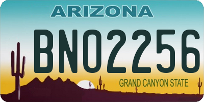 AZ license plate BNO2256