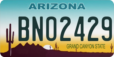 AZ license plate BNO2429