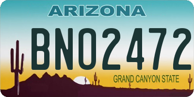 AZ license plate BNO2472