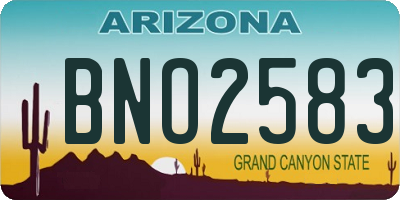 AZ license plate BNO2583