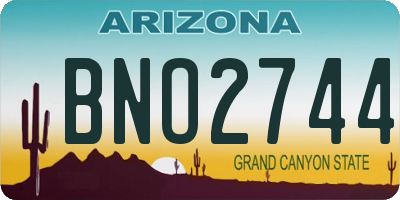 AZ license plate BNO2744