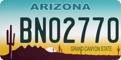 AZ license plate BNO2770