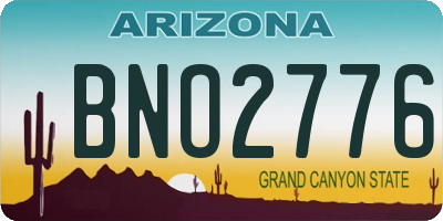 AZ license plate BNO2776