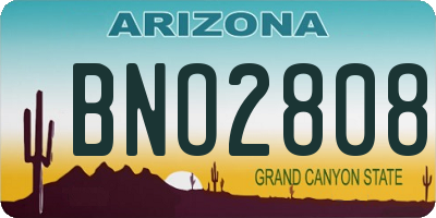 AZ license plate BNO2808