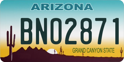 AZ license plate BNO2871