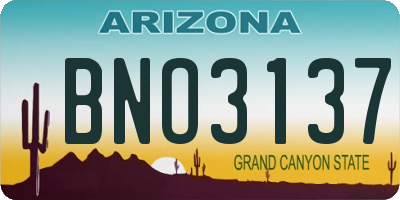 AZ license plate BNO3137