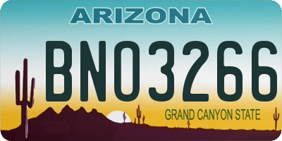 AZ license plate BNO3266