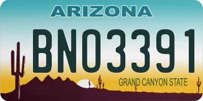 AZ license plate BNO3391