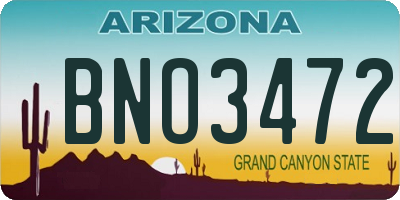 AZ license plate BNO3472