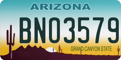 AZ license plate BNO3579