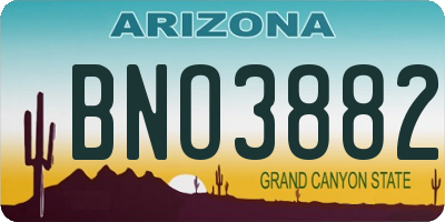 AZ license plate BNO3882
