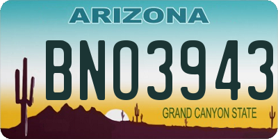 AZ license plate BNO3943