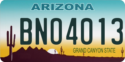 AZ license plate BNO4013