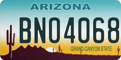 AZ license plate BNO4068