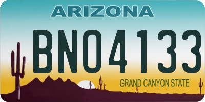 AZ license plate BNO4133