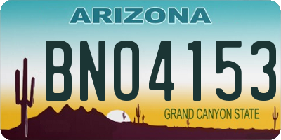 AZ license plate BNO4153