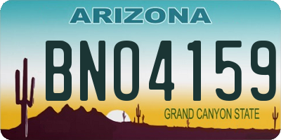 AZ license plate BNO4159