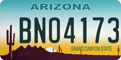 AZ license plate BNO4173