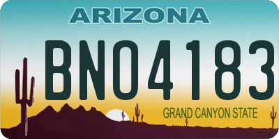 AZ license plate BNO4183