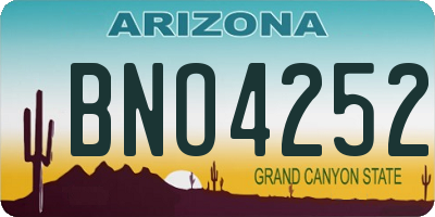 AZ license plate BNO4252