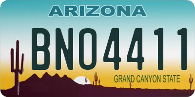 AZ license plate BNO4411
