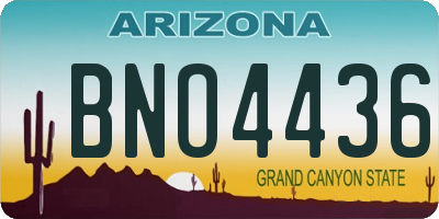 AZ license plate BNO4436