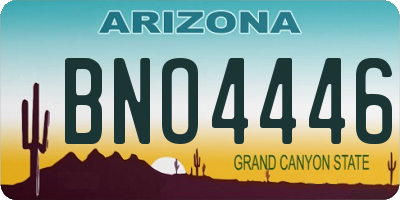 AZ license plate BNO4446