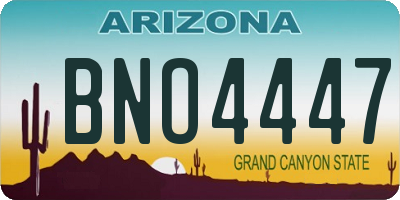 AZ license plate BNO4447