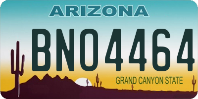 AZ license plate BNO4464