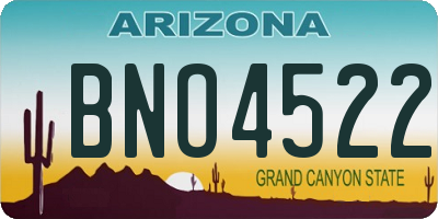 AZ license plate BNO4522