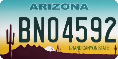 AZ license plate BNO4592