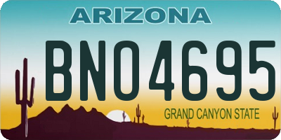 AZ license plate BNO4695