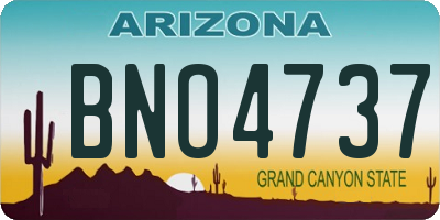 AZ license plate BNO4737
