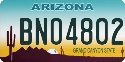 AZ license plate BNO4802