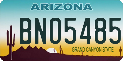 AZ license plate BNO5485