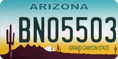AZ license plate BNO5503