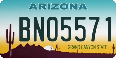 AZ license plate BNO5571