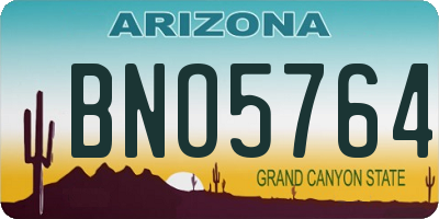 AZ license plate BNO5764