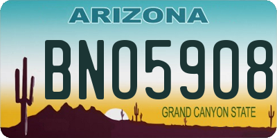 AZ license plate BNO5908