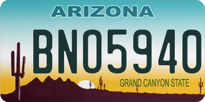 AZ license plate BNO5940