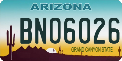 AZ license plate BNO6026