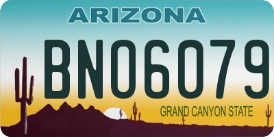 AZ license plate BNO6079