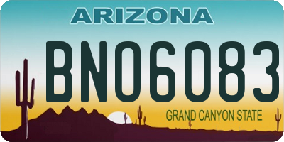 AZ license plate BNO6083