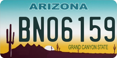 AZ license plate BNO6159