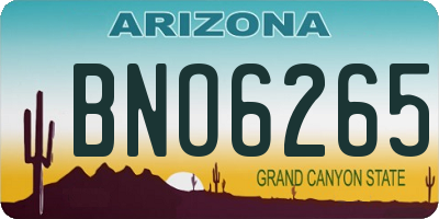 AZ license plate BNO6265