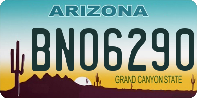 AZ license plate BNO6290
