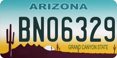 AZ license plate BNO6329