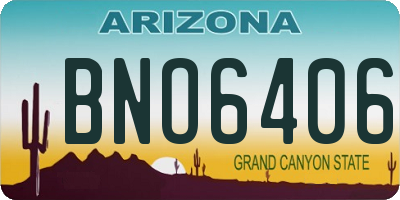 AZ license plate BNO6406